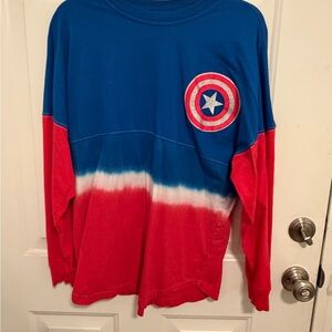 Captain America Long Sleeve Spirit Jersey Red, White, and Blue